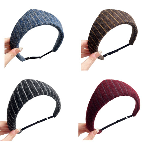 Functional Modern Stripe Headbands Breathable-blue gray stripes 1