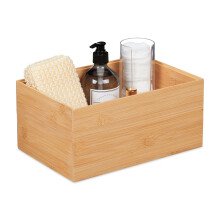 Caja de almacenamiento apilable de bambú