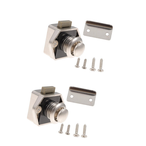 2Pcs Waterproof ABS Drawer Fastener For Camping-Silver bottom