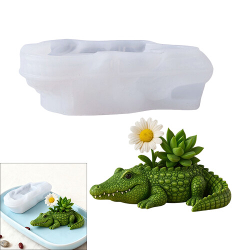 Silicone Mold For Alligator Shape Candle Cup Crafts Decorative 1