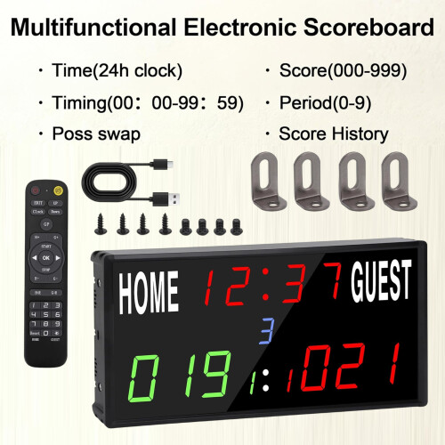 LED Electronic Scores Keeper Scoreboard for Indoor Outdoor Team 2