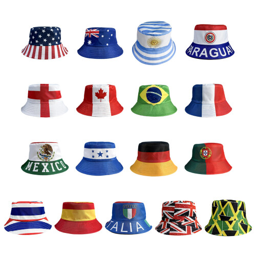 Soccer Themed Bucket Hat Breathable Polyester-Honduras 1