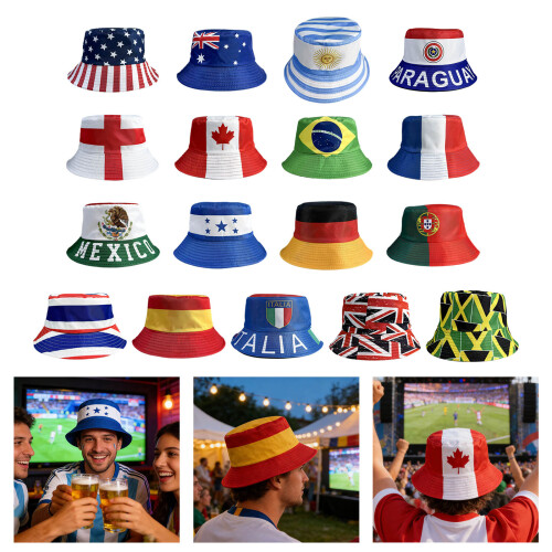 Soccer Themed Bucket Hat Breathable Polyester-Honduras 2