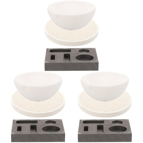 3Sets Practical Graphite Crucibles Set for Melting Metal DIY Casting