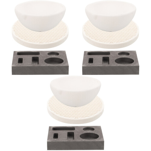 3Sets Practical Graphite Crucibles Set for Melting Metal DIY Casting 1