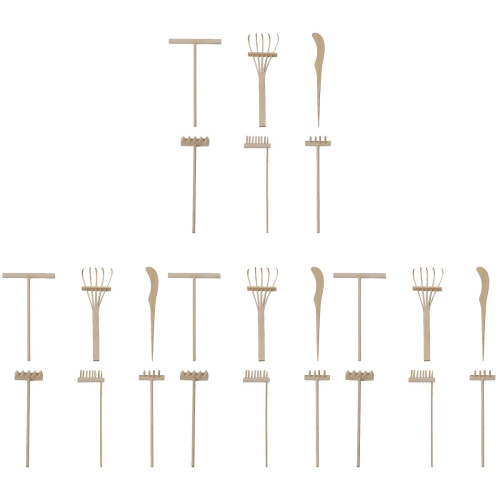 4Ensembles Râteaux Décoratifs Bambou Miniatures Pour Art De Sable