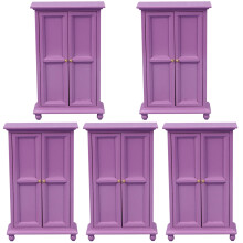 5Pcs Purple Smooth Finish Doll Furniture Miniature House Kit Ornament