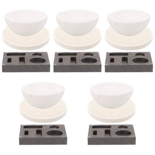 5Sets Metallgießformen Set Graphit Schmelztiegel Robust Praktisch Bunt 1