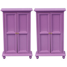 2Pcs Purple Doll Closet Toy Miniature Furniture for Home Decoration