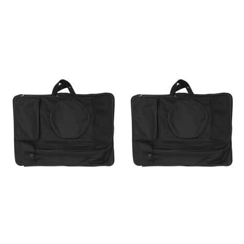 2Pcs Durable Black Artist Backpack with Large Compartments for Drawing 1
