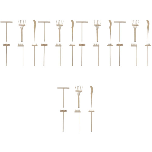 5Sets Durable Bamboo Mini Rakes Decorative Tools for Sand Table 2