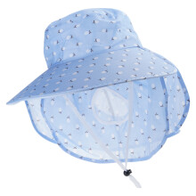 Ademende zonbeschermingshoed, polyester masker,-Blauw