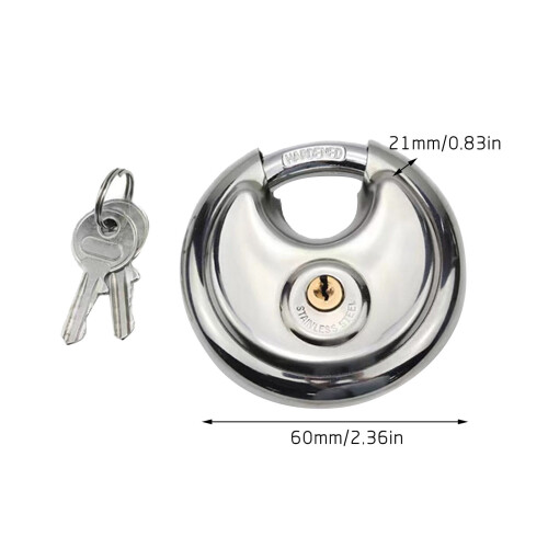 Stainless Steel Round Padlock with Copper Core for Home 1