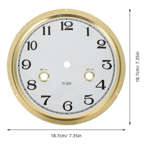 Klokkeskive i sinklegering – gyllen, 18,7 cm 1