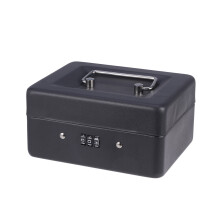 Cutie de bani metalică rezistentă cu lacăt cu combinație, 15 cm