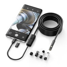 Ενδοσκόπιο διπλού φακού HD 1920P 16.4FT ημι-άκαμπτο USB-C