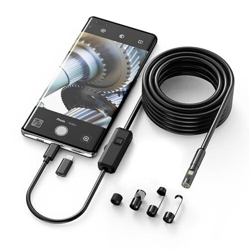 Ενδοσκόπιο διπλού φακού HD 1920P 16.4FT ημι-άκαμπτο USB-C