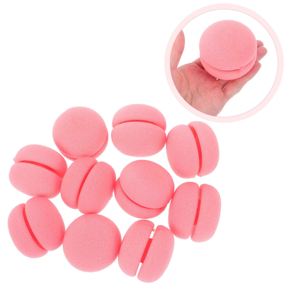 Pink 10Pcs Sponge Hair Curlers For Natural Curls
