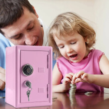 Mini-Spardose aus Metall für Kinder mit 3-stelligem Schloss und Schlüsseln