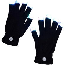 LED-Rave-Handschuhe, 7-farbig leuchtende Fingerhandschuhe, 1 Paar