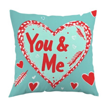 Funda de almohada de San Valentín de 45x45 cm con diseño de sobre en forma de corazón y la inscripción "Mío".