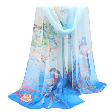 Damen-Baumwollschal mit Pariser Streifenmuster, 160 x 50 cm