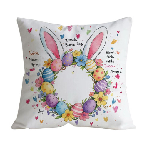Funda de almohada de conejito de Pascua 'Besa mi cola de algodón' –