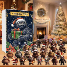 Kerstkalender 2025 met aftelfunctie en 24 babypoppen