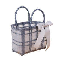 Διάφανη πλαστική υφασμένη τσάντα Tote 40x27x16cm