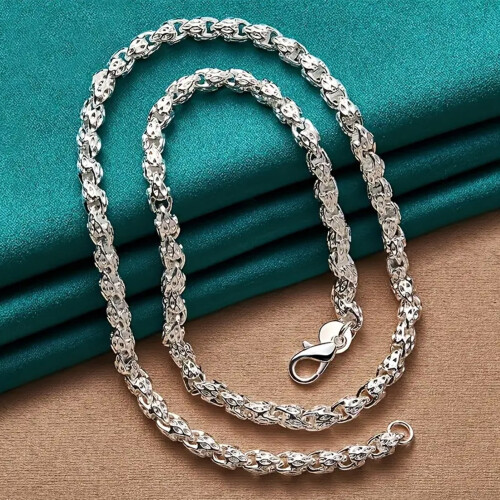 Colar Cuban Link Prateado 50cm