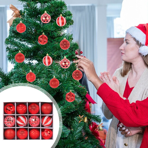 Christmas Balls Decorations Red Painted 2.36 Inch 1