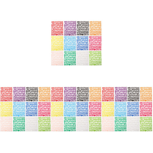 48Sheets Decorative Alphabet Number Stickers for Smooth Surface Use