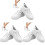 3Paires Baskets Blanches PU Élégantes Semelle Épaisse Casual 1
