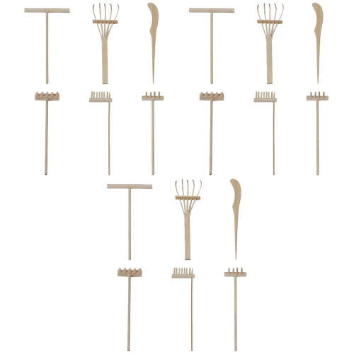 3Sets Handgemaakte Bamboe Mini Voor Zandtafel En 1