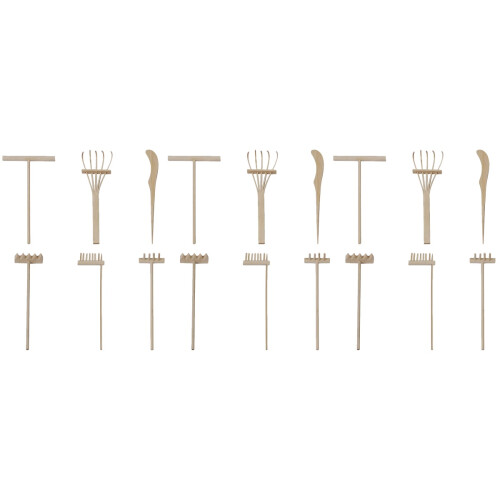 3Sets Handgemaakte Bamboe Mini Voor Zandtafel En 2