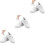 3Paires Baskets Blanches PU Élégantes Semelle Épaisse Casual 4