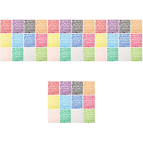 48Sheets Decorative Alphabet Number Stickers for Smooth Surface Use 1