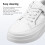 3Paires Baskets Blanches PU Élégantes Semelle Épaisse Casual 9