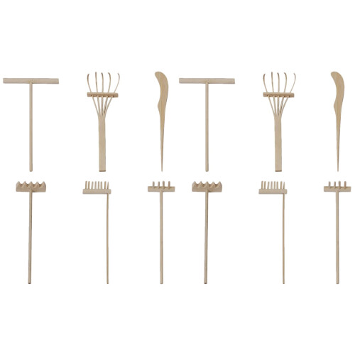 2Sets Assorti Mini Bamboeharken Voor Zen En Micro Landschapsdecor