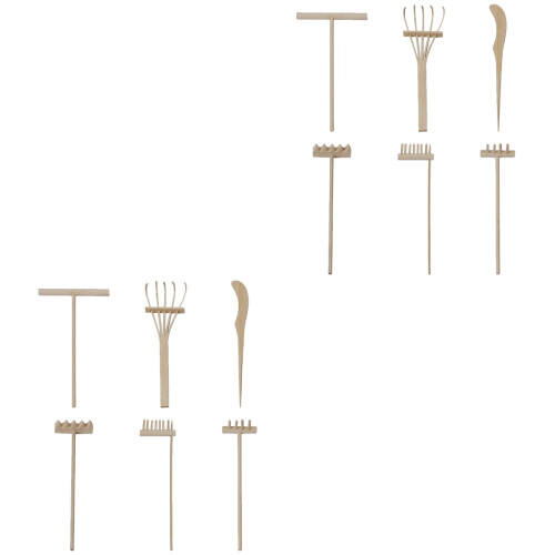 2Sets Assorti Mini Bamboeharken Voor Zen En Micro Landschapsdecor 1