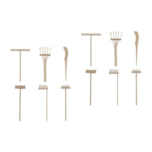 2Sets Assorti Mini Bamboeharken Voor Zen En Micro Landschapsdecor 2