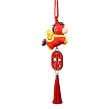 Pendentif cheval de dessin animé 3D, porte-bonheur de-Rouge