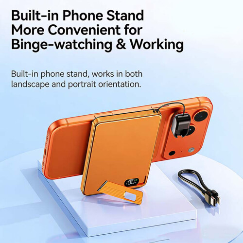 Thin Battery Storage Case Magnetic Power Supply Battery-Orange 2