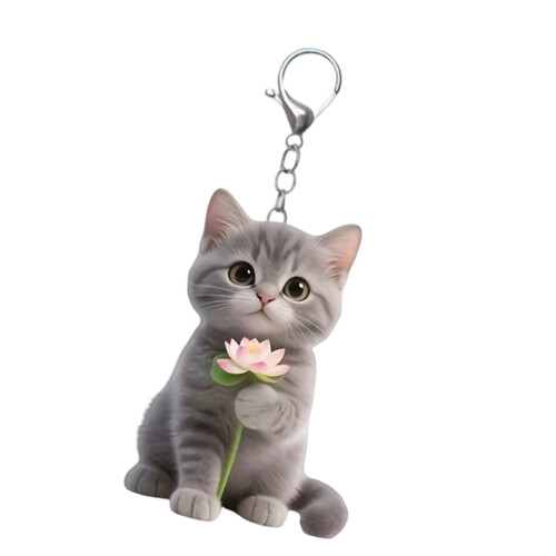 Porte-clés chats mignons, Judo chatons, porte-clés 2D plat en