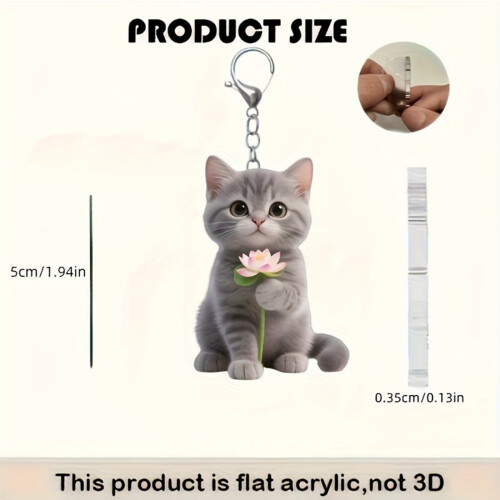 Porte-clés chats mignons, Judo chatons, porte-clés 2D plat en 2