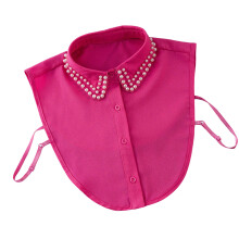 Detachable Pearls False Collar Suitable for Work Event-rose red