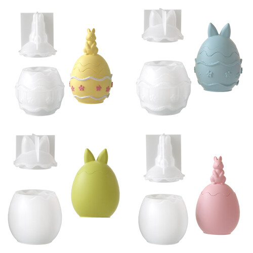 Creative Silicone Mold Rabbit Eggs Shape Candle Cups-5768C 1
