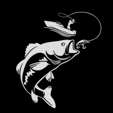 Kompletter Fisch-Design-Aufkleber, Autoaufkleber,-Silber