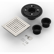 Square Shower Floor Drain Brushed Nickel 48 L/min