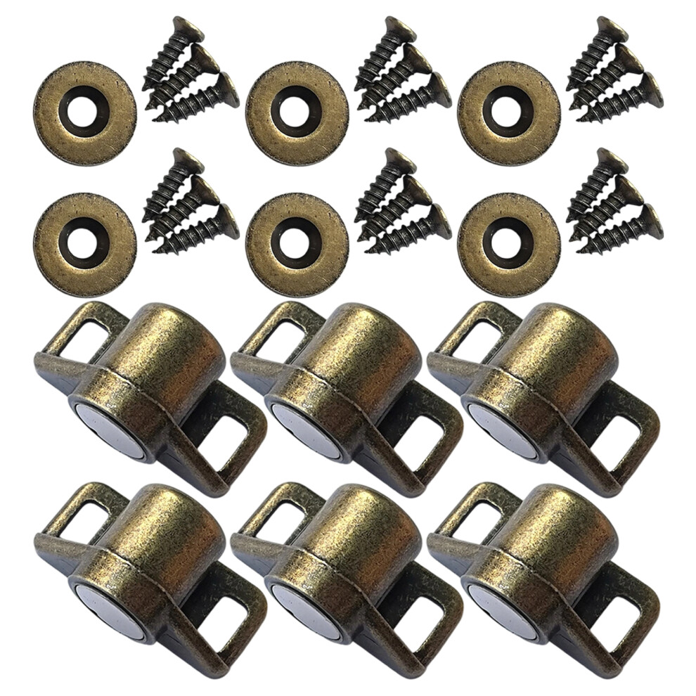 6Pcs Compacts Zincs Alloys Magnetic Latches Cabinet-Bronze 7704001144000